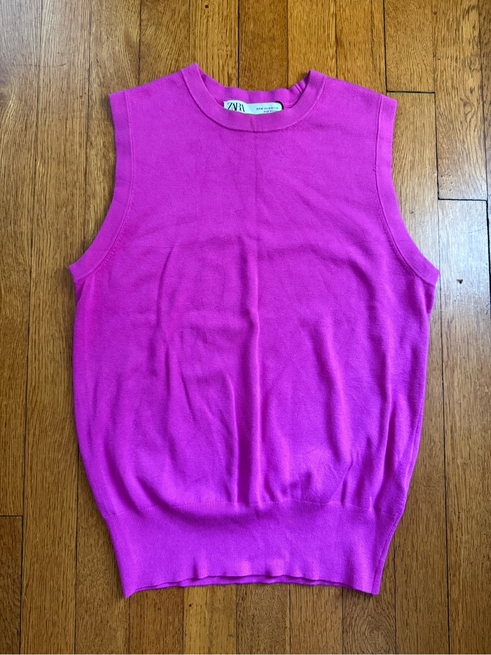 Zara Bright Fuchsia Sleeveless Knit Tank